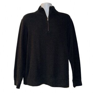 Banana Republic Men’s Quarter Zip Pullover Sweater Charcoal Gray Size Large